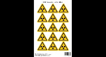 Pictogram sticker W003 - Radioactieve stoffen - Δ50mm - 15 stickers op 1 vel
