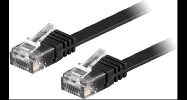 DELTACO – patchkabel – 15 m – Cat6 – U/UTP – Plat – 10 Gbps – 250 MHz – Deltaco – Zwart