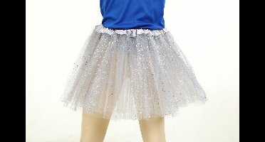 Glitter Rokje - Tule - Kindermaat - One Size - Zilver