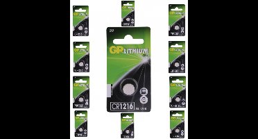 GP CR1216 3V knoopcel lithiumbatterij - 10 Stuks