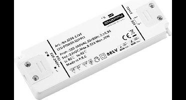 Dehner Elektronik SS 20-24VF LED-transformator Constante spanning 20 W 0.83 A 24 V/DC Geschikt voor meubels, Overbelast