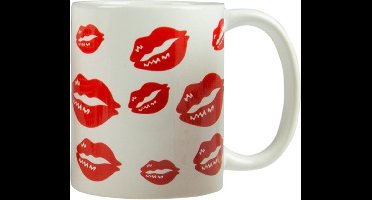 Arti Casa Mok Lippen 300 Ml Keramiek Wit/rood