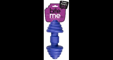 Ebi Power Pump Kauwspeeltje - Rubber Dumbbell Hondenspeelgoed met Piep - 3 Jaar Garantie - L 20x9x9cm - Blauw
