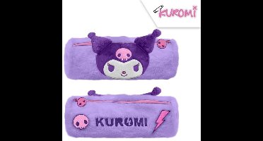 Kuromi ronde pluche etui – pen- en potlodenetui met rits – kawaii schoolaccessoire