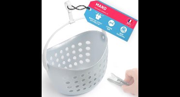 Leeg Mandje voor Huishouden - Grijs met Wit Handvat