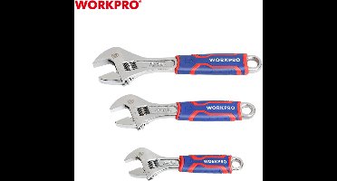 WORKPRO WP202515 – 3-delige Verstelbare Moersleutelset – CR-V Staal – 150 mm, 200 mm & 300 mm – Professioneel Handgereedschap