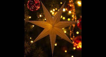 Papieren kerstster bruin-terracotta - 60x60 cm - Kerstdecoratie