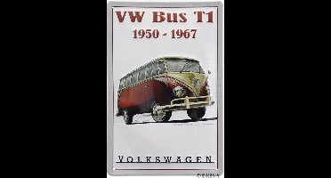 BRISA VW Collection - Volkswagen met VW T1 Bulli Bus retro-vintage-motief, VW-verzamelobject, cadeau-idee, vintage decoratie (20x30 cm)
