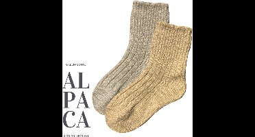 green-goose® Alpaca Sokken Kinderen - 2 Paar - Maat 31-34 - Bruin - Heerlijk Zacht Alpacawol