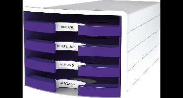HAN ladekast - IMPULS - 4 lades - wit/lila - HA-1013-57