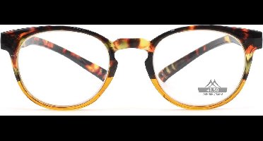 Montana MNR1B Leesbril met verlengde poot - Tortoise met Oranje +3.00 - Rond - Nek