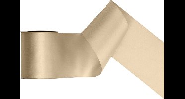 Satijn lint 100mm breed koud goud, rol 25 meter - hobbylint - sierlint - cadeaulint - satin ribbon