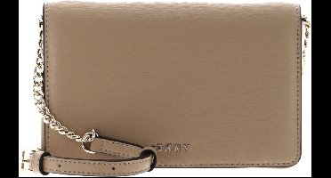 DKNY Leren Schoudertas Avondtas Bryant Full Flap Crossbody Jute Beige