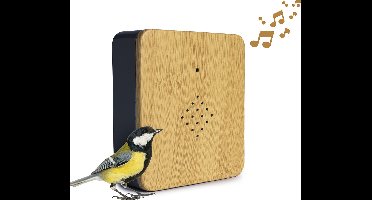 D&KO Vogelhuisje met Natuurgeluiden - Box met Vogelgeluiden - Geluidsbox - Werkzaam op Batterijen - Automatische Bewegingssensor - Instelbaar Volume - Hout/Grijs