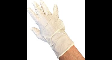 Latex wegwerphandschoenen poedervrij xl wit/beige