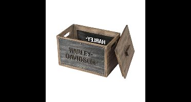 Harley-Davidson Houten Opbergkrat Met Deksel