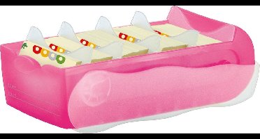 HAN CROCO 998-663 Kaartenbox Doorschijnend, Pink Aantal kaarten (max.): 500 kaarten DIN A8 liggend Incl. 100 gelinieerd