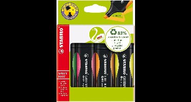 Markeerstift stabilo green boss 6070/4 4st assorti | 5 stuks