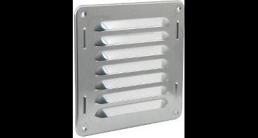 Starx Schoepenrooster - 1 Rij - Afmeting 16 x 16 cm - Uitgevoerd in Aluminium - Kleur Blank - Omgezette Rand voor Extra Stevigheid - Voorkomt Torderen - Vierkant Model - Geschikt als Ventilatierooster