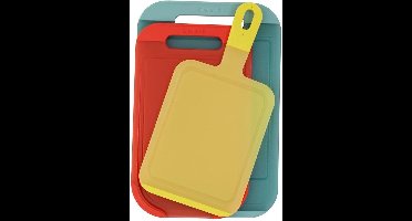 Brabantia Tasty Colours Kunststof Snijplanken - Snijplankenset 3-delig - Yellow/Red/Mint