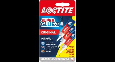 Loctite Universal secondelijm, 3 g, 2 + 1 gratis, op blister, strip van 12 stuks