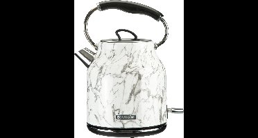 Marble Waterkoker retro - Marmerprint - Snoerloos te gebruiken - Metaal - antikalk waterfilter - ruime 1.7L inhoud voor 8 koppen thee - BPA vrij