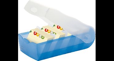 HAN CROCO 997-643 Kaartenbak Blauw, Doorschijnend Aantal kaarten (max.): 900 kaarten DIN A7 liggend Incl. 100 gelinieer