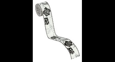 MODERNE BLOEMEN BEHANGRAND | Zelfklevend - zilver zwart wit - A.S. Création Only Borders 11