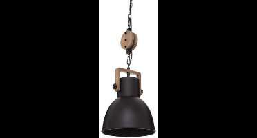 Hanglamp Silas Zwart - hanglampen eetkamer - hanglampen - hanglamp industrieel - hanglampen woonkamer - hanglamp hout