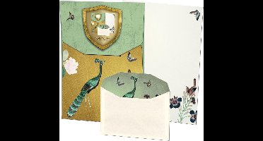Bekking & Blitz - Briefpapier met enveloppen - 10 vellen briefpapier - Inclusief enveloppen - Chinees behang papier - Kasteel Heeswijk