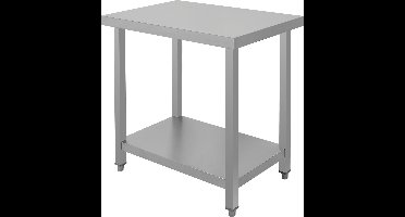 YATO Gastro Demontabele RVS Werktafel met Onderplank - Horeca Keukentafel Draagkracht 150 kg - Geluidsgedempt RVS Werkblad SS201 - RVS Werktafel Verstelbaar voor Professionele Keuken