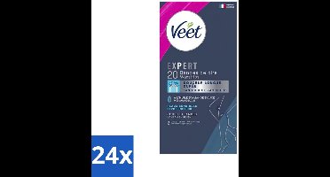 24 x Veet Expertn - Ontharingsstrips - Lichaam & benen - Normale huid - 20 Strips - Veet Ontharingsstrips - Ontharen Benen - Ontharen Lichaam - Ontharingsstrips Normale Huid - Ontharingsstrips Amandelolie