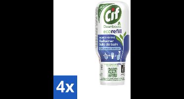 4 x Cif Eco Refill - Power & Shine - Badkamerreiniger - Spray - 70 ml - Badkamerreiniger - Ecologische Reiniging - Herbruikbare Verpakking - Plasticvrije Badkamer - Milieuvriendelijk