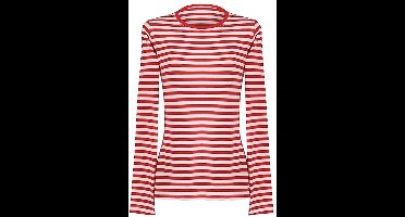 Dames gestreept shirt lange mouwen rood-wit – geschikt voor dagelijks gebruik