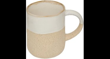 Secret de Gourmet koffie kopjes - Ancient Cairo - 1x stuks - wit/beige - 340 ml - mokken - keramiek - met stijlvol decoratie motief
