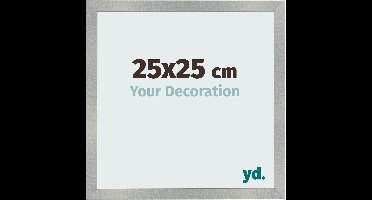Your Decoration - Fotolijst 25x25 cm - MDF - Aluminium Geborsteld - Bologna