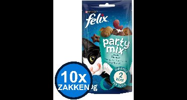 10x Felix - Partymix Seaside Mix - Kattenvoer Snacks - 60 g