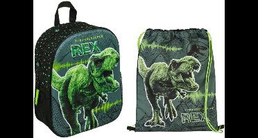 Jurassic World tassenset; rugzak en gymtas