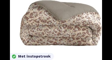 Zelesta Royalbed Sand panter 200x200 - Dekbed zonder overtrek - met Instopstrook - Wasbaar dekbed met Vaste Overtrek - All year zomerdekbed & winterdekbed