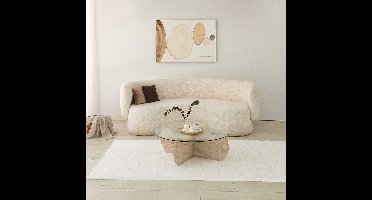 Skye Decor, Salontafel, Himalayas - Travertine, Glas, Travertin, 90 x 90 x 30 cm