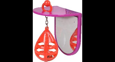 Flamingo Vogelspeelgoed Boksbal met Spiegel - Paars - 8 x 6 x 9.5 cm