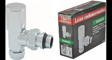 Riko Radiatorventiel Haaks 1/2 Inch x 15 mm Knel - Chroom