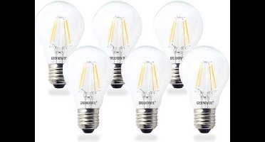 Groenovatie LED Filament Lamp - 6W - 106x60 mm - Dimbaar - 6-Pack - Warm Wit