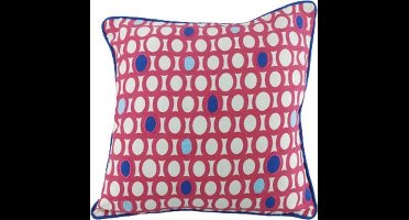 Dutch Decor sierkussenhoes JEANNE - Fuchsia / Blauw - 45 x 45 cm - Polyester - Vierkant