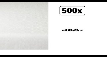 500x Damastvellen wit 65x65cm - tafel aankleding tafeldekken eten food restaurant