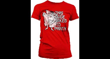 Gremlins Dames Tshirt -L- This Dude Likes To Party Rood