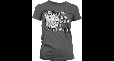 Gremlins Dames Tshirt -L- This Dude Likes To Party Grijs