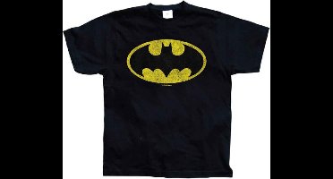 DC Comics Batman Heren Tshirt -XL- Distressed Logo Zwart
