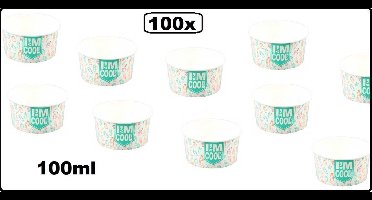 100x IJsbeker I`M a COOL cup karton 150ml - ijs yoghurt schepijs softijs fruit