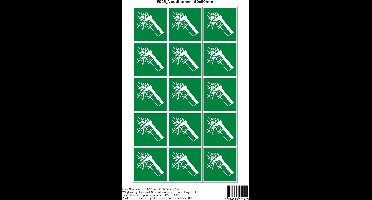 Pictogram sticker E025 Noodhamer - 50x50mm 15 stickers op 1 vel